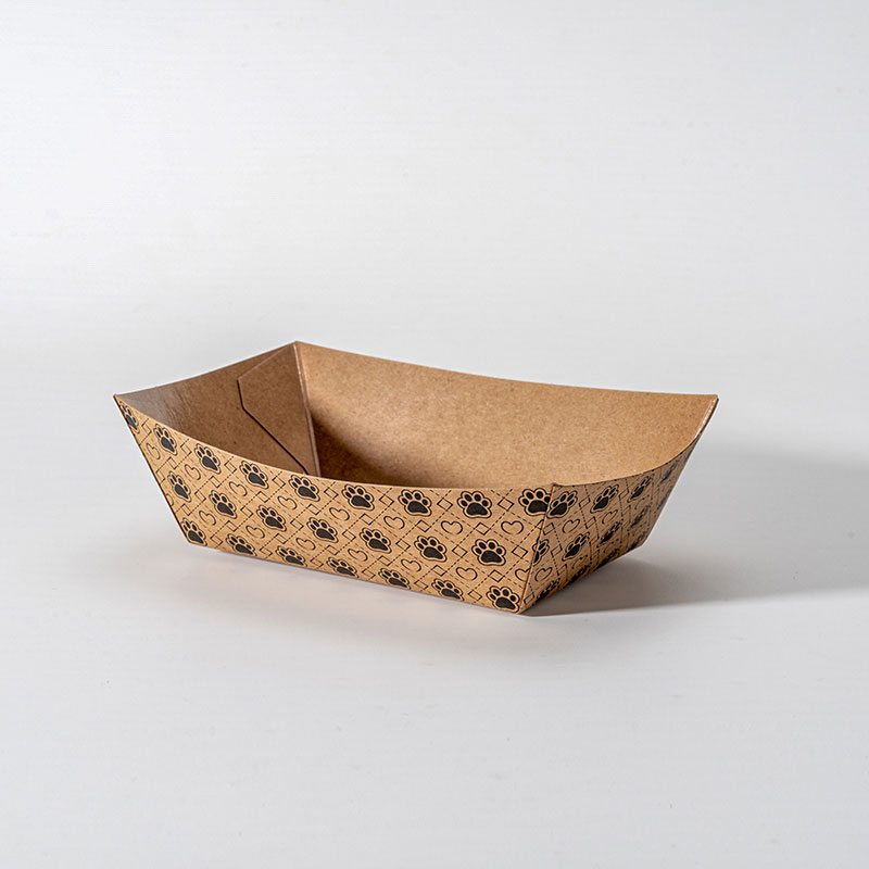 Bac à papier en forme de bateau kraft pour stand de concession